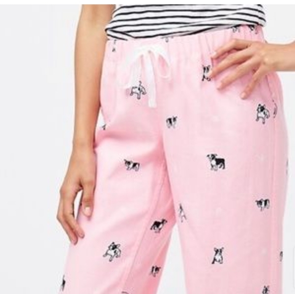 J. Crew Factory Other - J. CREW | French bulldog flannel PJ pants pink black dog sz XL